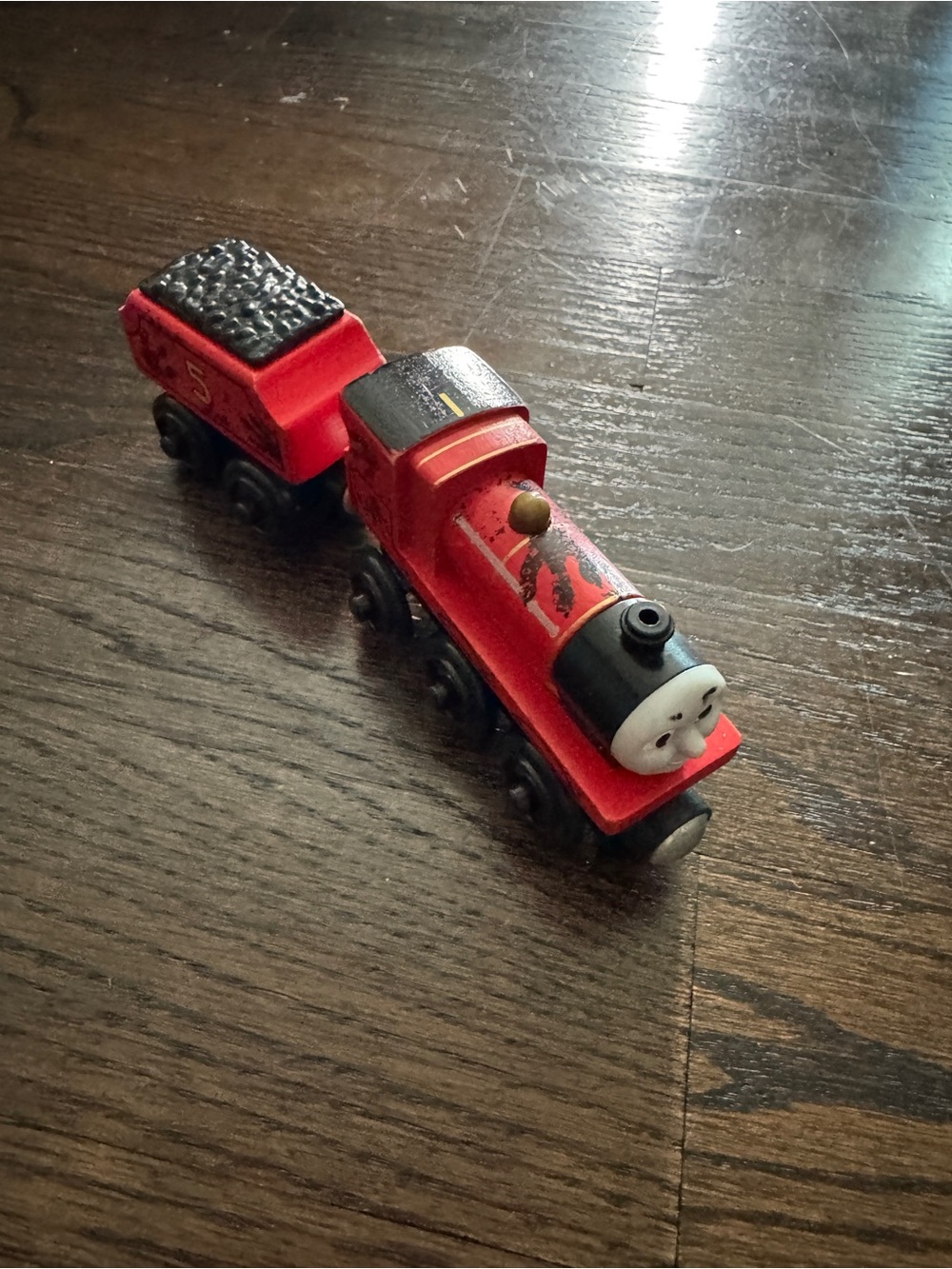 Dino James Wood Toy Train Engine and Coal Car -  Thomas